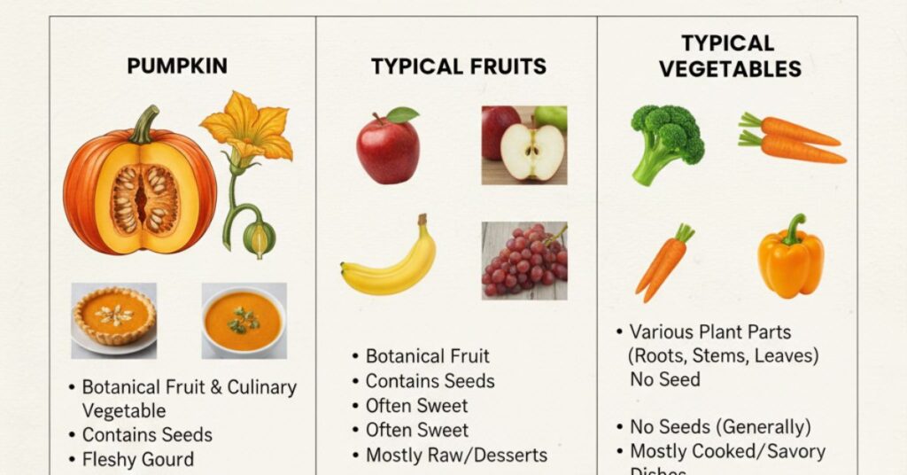 Pumpkin vs Other Fruits and Vegetables