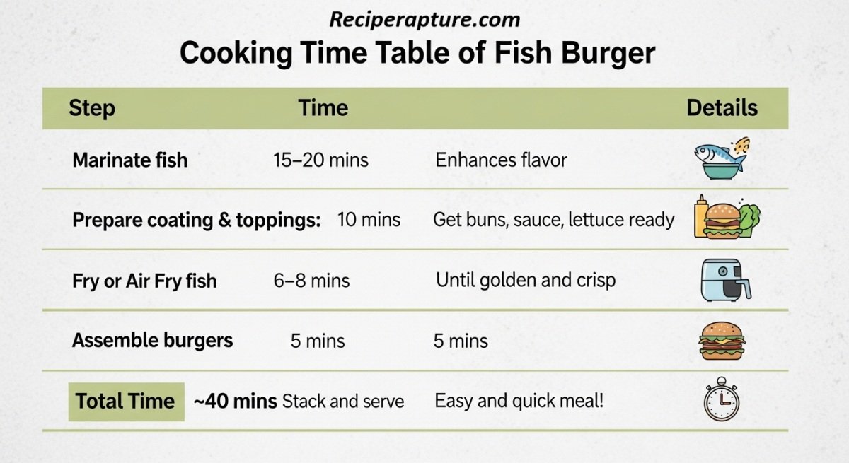 Fish Cooking Time Fish Burger | Crispy, Flavorful, and Easy to Make - RecipeRapture